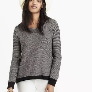 Madewell Black and Gray Crew Neck Sweater